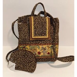 Y2K Quilted Keepers Diaper Bag Backpck Safari Leopard Print Elephant Giraffe Set